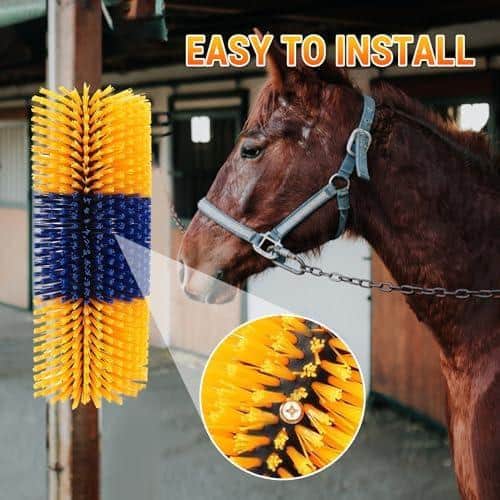  2 Peças de Escovas para Arranhar Gado, Escovas para Arranhar Cavalos para Alívio de Coceira, Massagem Completa, Escova para Arranhar Com Parafusos para Cavalos, Gado, Ovelhas, 