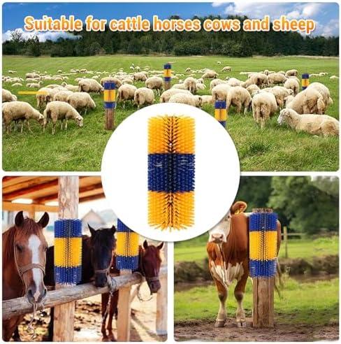  2 Peças de Escovas para Arranhar Gado, Escovas para Arranhar Cavalos para Alívio de Coceira, Massagem Completa, Escova para Arranhar Com Parafusos para Cavalos, Gado, Ovelhas, 