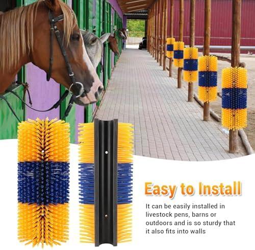  2 Peças de Escovas para Arranhar Gado, Escovas para Arranhar Cavalos para Alívio de Coceira, Massagem Completa, Escova para Arranhar Com Parafusos para Cavalos, Gado, Ovelhas, 